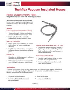 CRANE CRYOGENICS™- TECHFLEX VACUUM-JACKETED TRANSFER HOSE-LT-33179(6)-EN cover